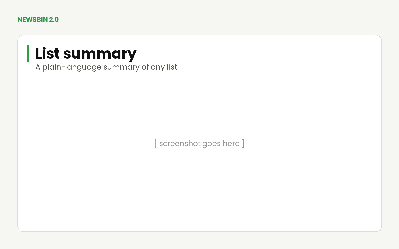 A plain-language summary of a list of articles